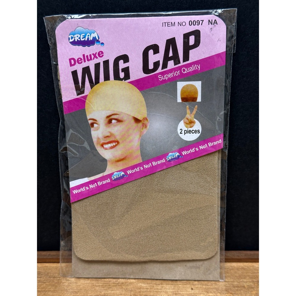 Dream Deluxe Wig Cap 2 Pieces Tan One Size Thin Stocking Fabric 0097 NA